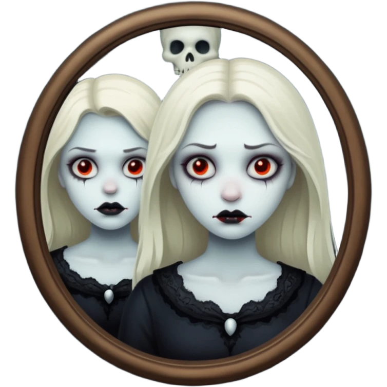 Spooky killer on mirror behind woman emoji