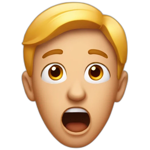 A surprised person has a red hurry face  emoji