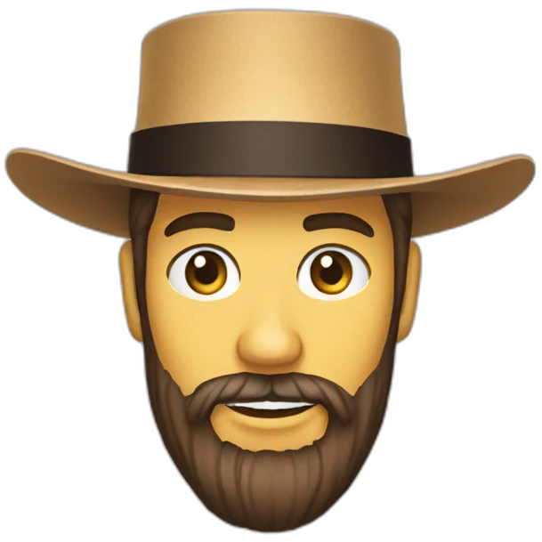 amish straw hat and beard without mustache emoji