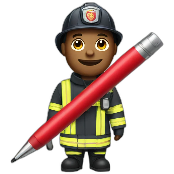 Fireman With a pen  emoji