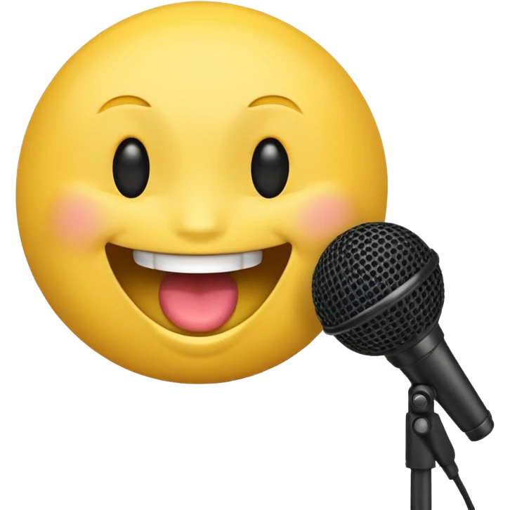 laughing face emoji next to a mic emoji