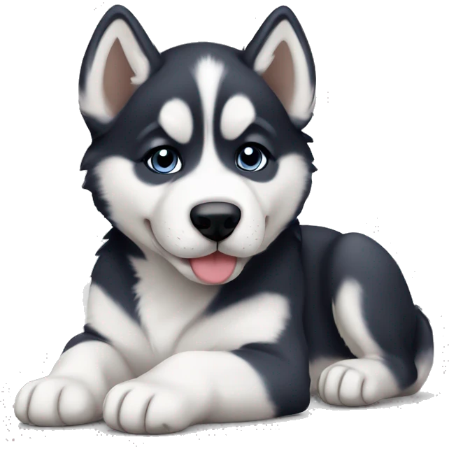 Husky puppy laying emoji