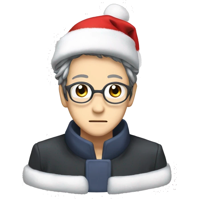 Satoru Gojo from anime with a Christmas hat emoji