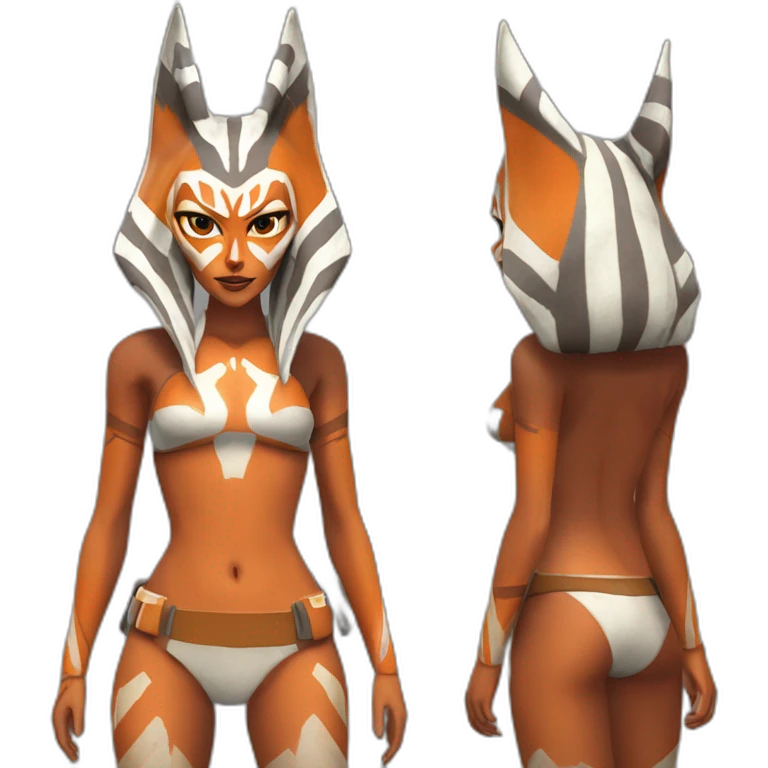 Sexy Ahsoka Tano (portrait, front facing) bikini (small horns) (clone wars season 7) emoji