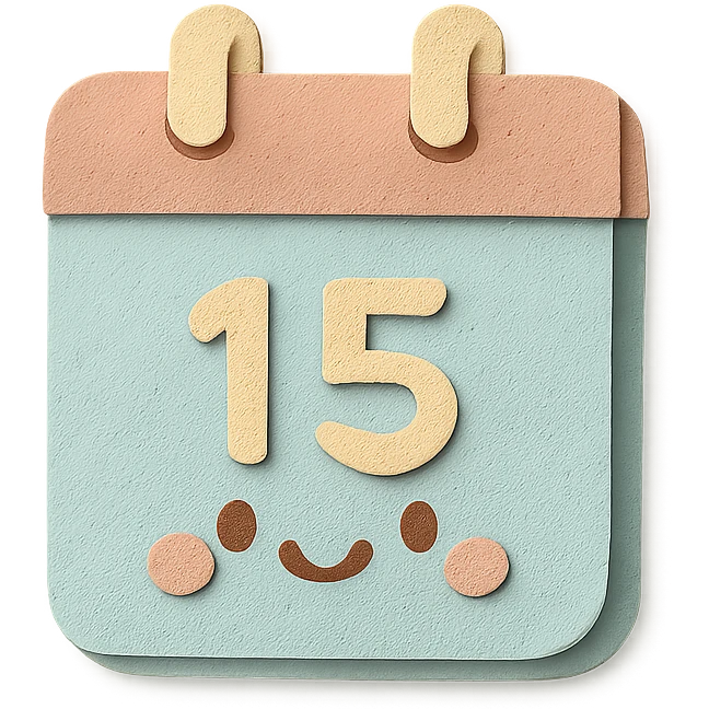 soft pastel cozy calendar box for bullet journal with a smiling face emoji