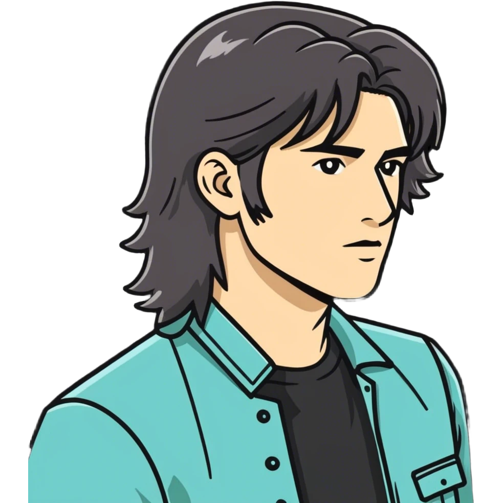 Mullet hair emoji