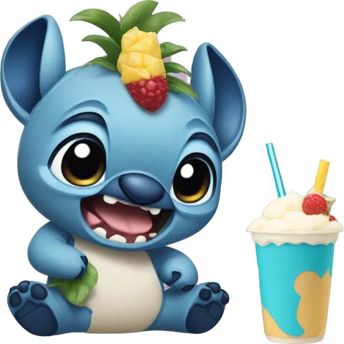 Stitch with pinocolada emoji