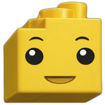 A yellow 2 by 2 Lego brick emoji