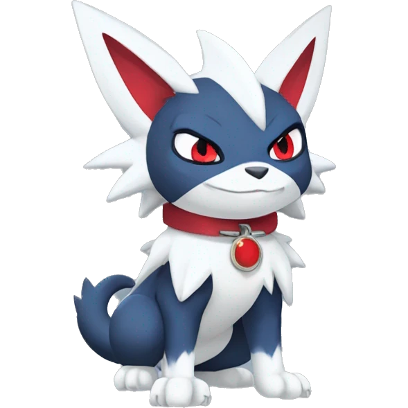 Cute Cool Edgy Nargacuga-Absol-Zangoose-Sneasel-Quilava with a collar on, full body emoji