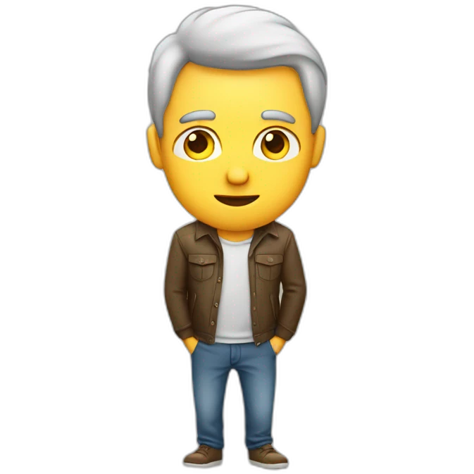 a man. hands in pocket. one eye closed emoji