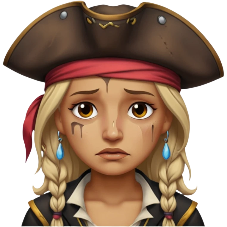 Прекрасная пиратка плачет emoji