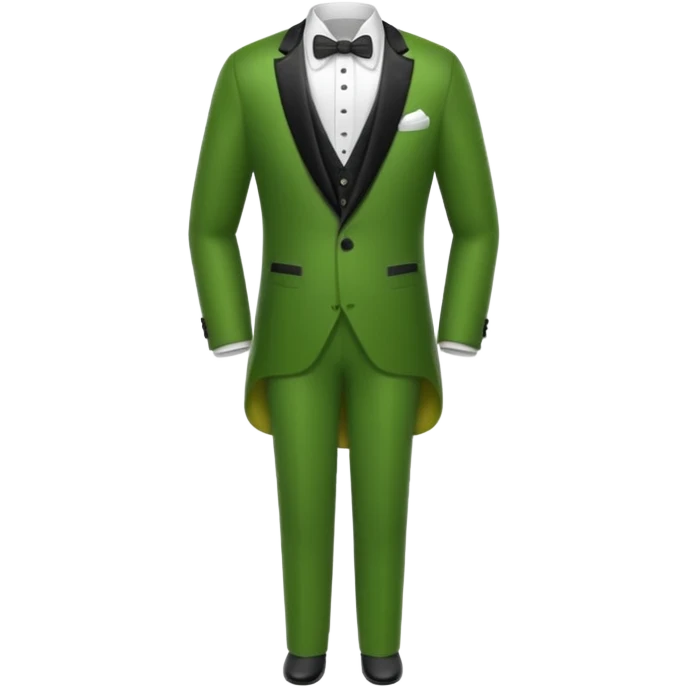 Pickle wearing a tuxedo and dress pants  emoji