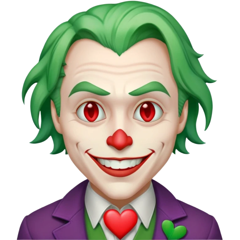 The Joker villain with a heart surrounding him emoji