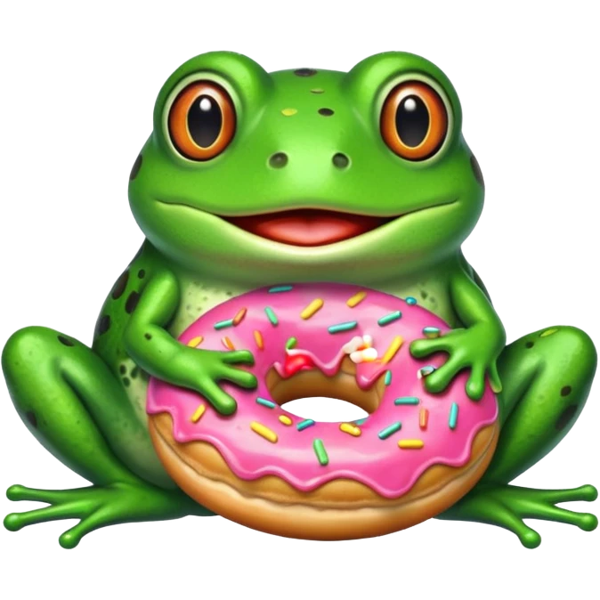 Frog with a donut emoji