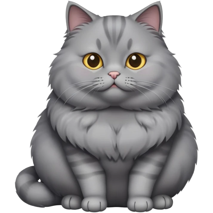 Fat gray cat  emoji