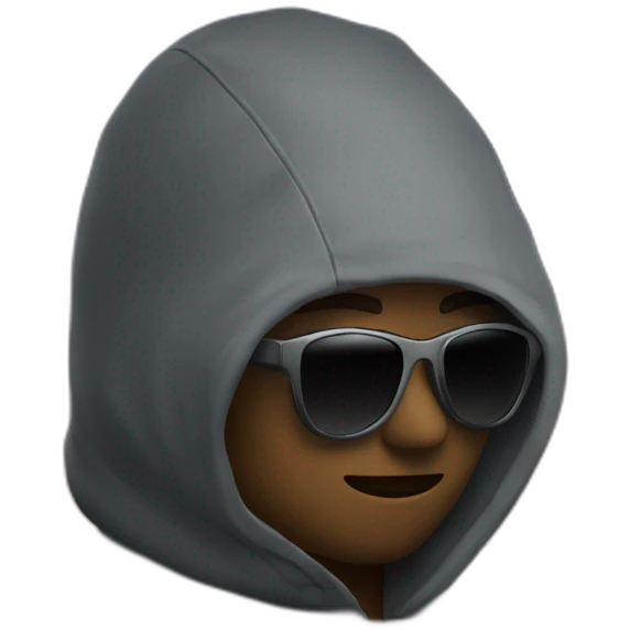 developer programming at night with hood and sunglasses emoji