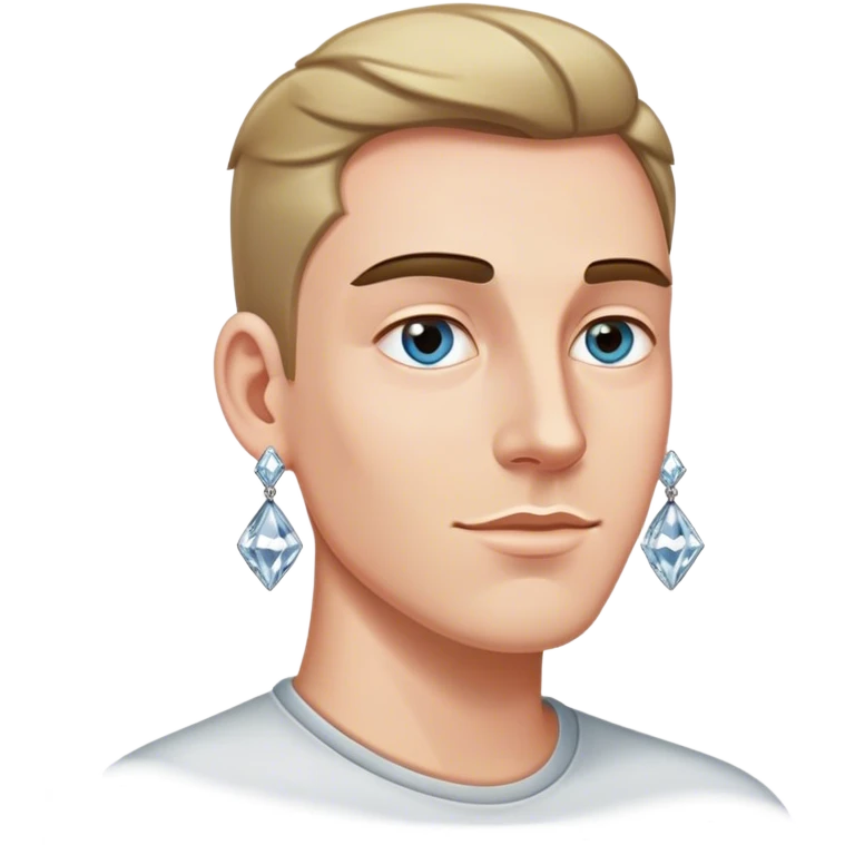White guy 2 big ￼ diamond earrings  emoji