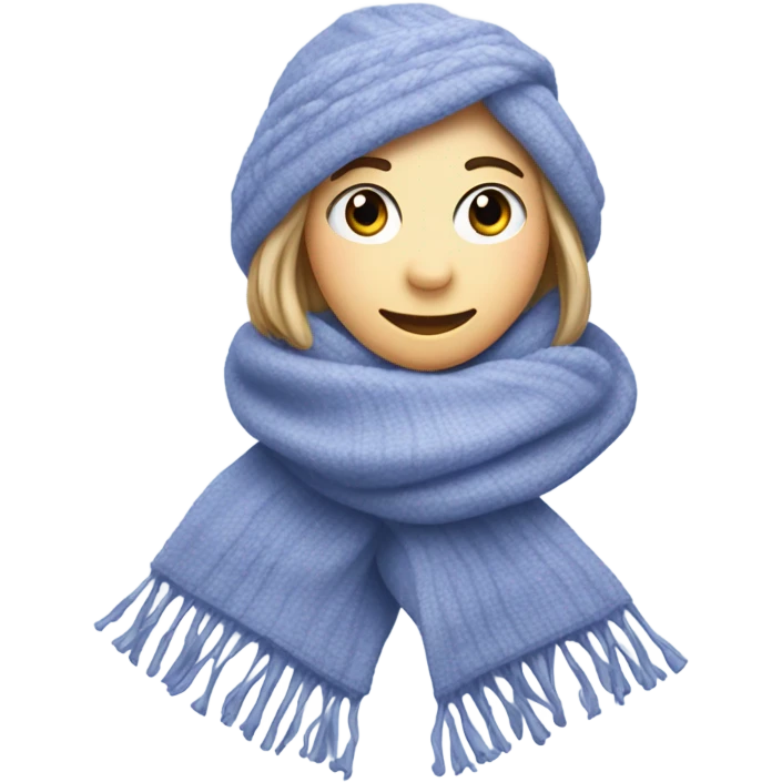 Realistic periwinkle winter scarf isolated emoji