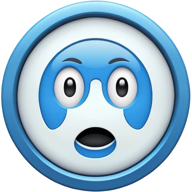 buffering symbol with a surprised face in the center emoji