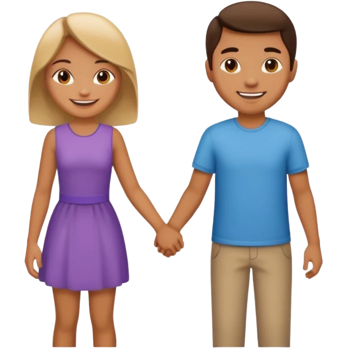 A girl and a man holding hands emoji