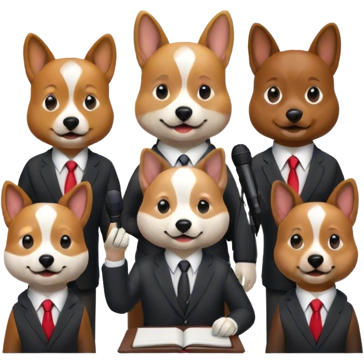 dogs that doing interviews and meeting minutes all the time emoji