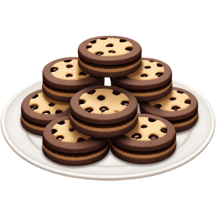 A plate of chocolate shortbread cookies emoji