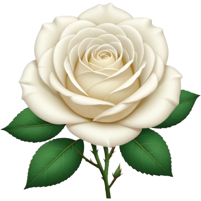 white rose, no green leaves emoji