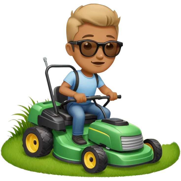 guy farting while mowing lawn  emoji