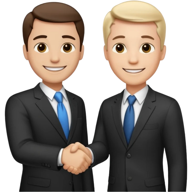 two men in business attire shaking hands emoji