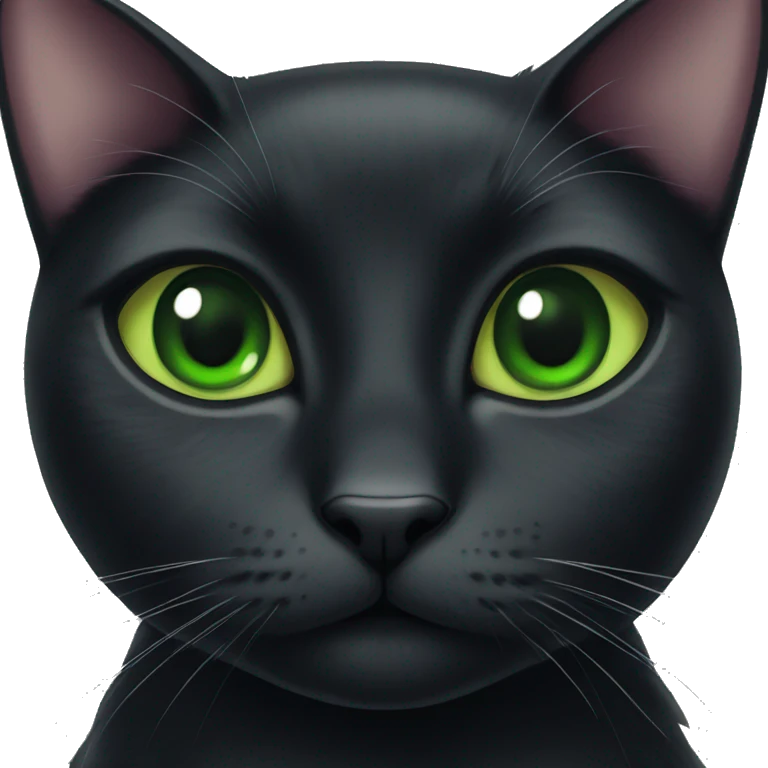 Black cat with green eyes  emoji