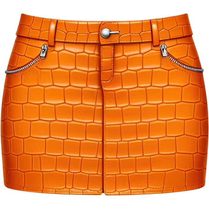 super realistic orange crocodile leather mini skirt emoji