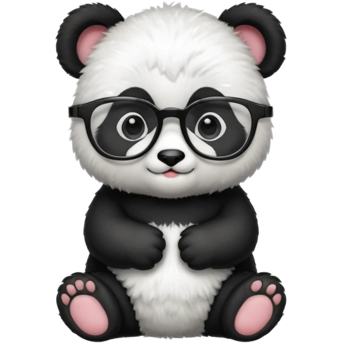 baby Panda with glass emoji