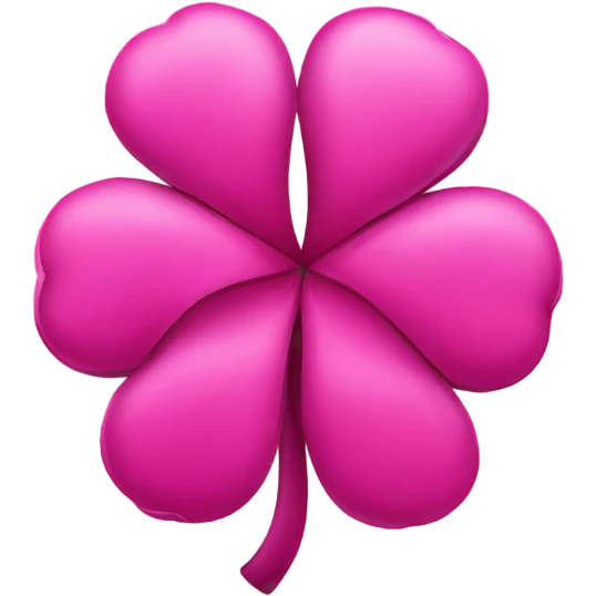 Hot pink 4 leaf clover  emoji