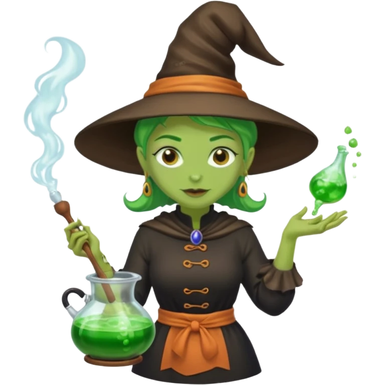green witch cooking potion emoji