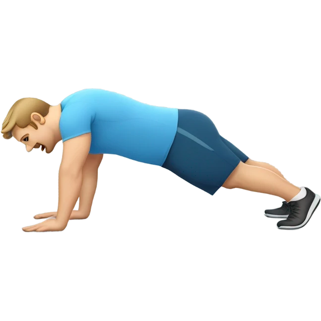 fat white guy doing push ups emoji