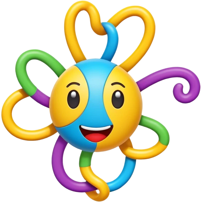 silly tangle toy with a cartoonish expression playful emoji style emoji