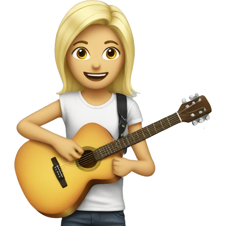 Blond with a guitar emoji