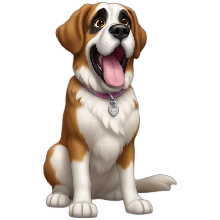 Un chien saint Bernard qui danse emoji