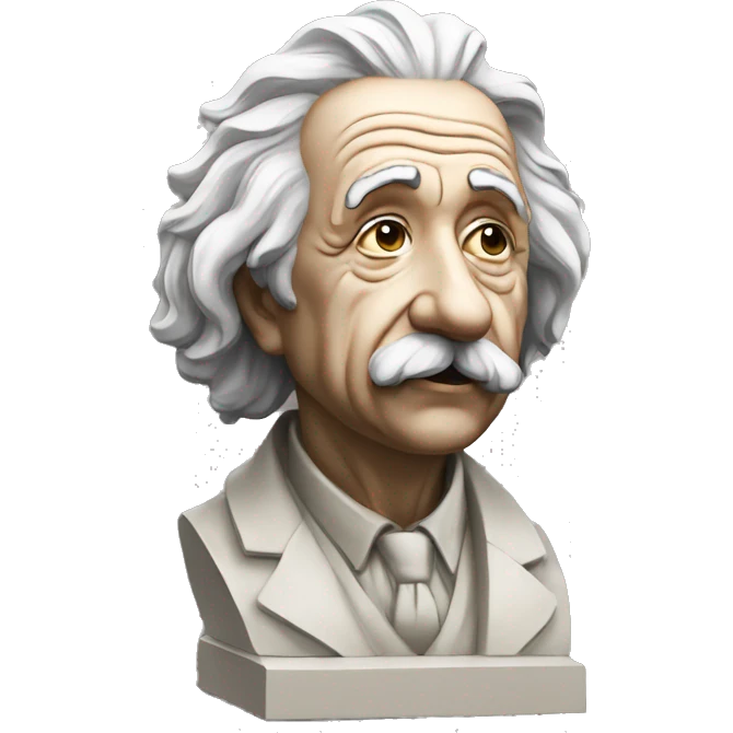 philosopher statue as albert einstein emoji