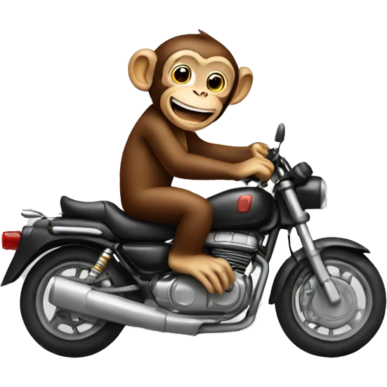 smiling monkey on motorcycle emoji