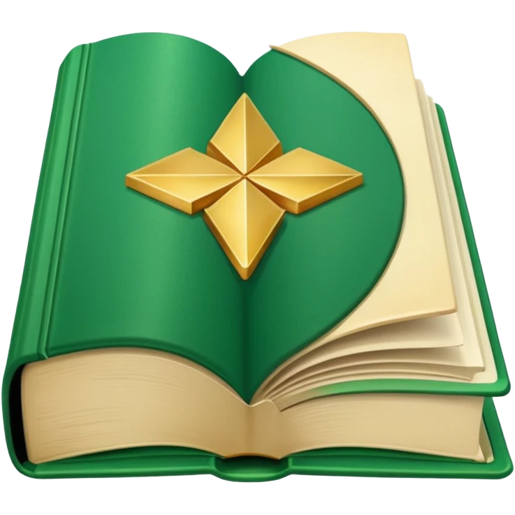 Book with emerald cover, golden corners, open page showing √x formula
Colour scheme: #046307
#E7D7C9
#F9F7F3
#3B2C26 emoji