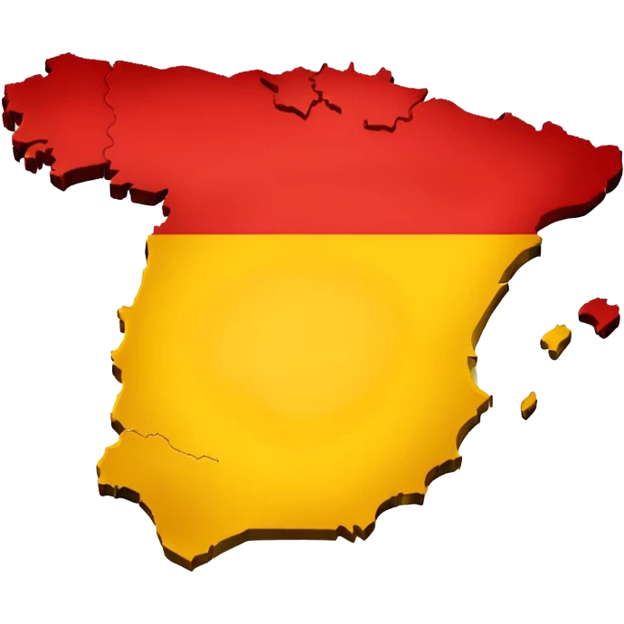 simple map of Spain (the country) in red and yellow emoji emoji