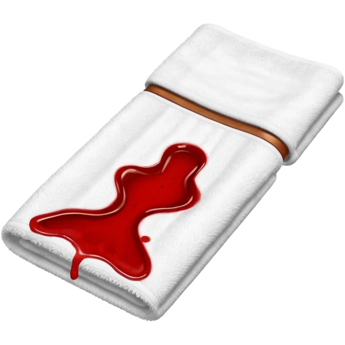 Sanctuary towel with blood on it period pad emoji