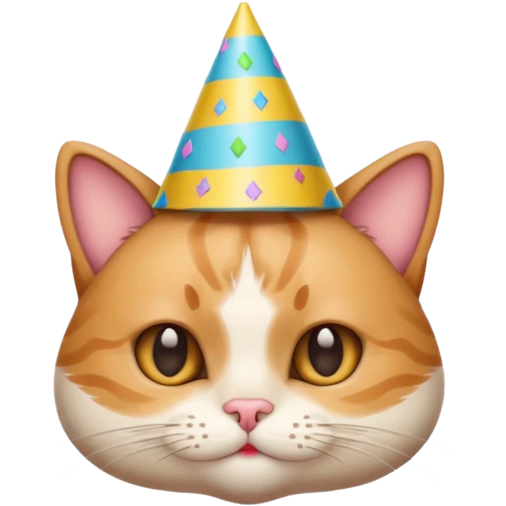 cute cat with a party hat emoji