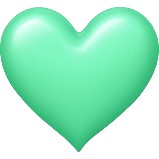 Mint green heart emoji