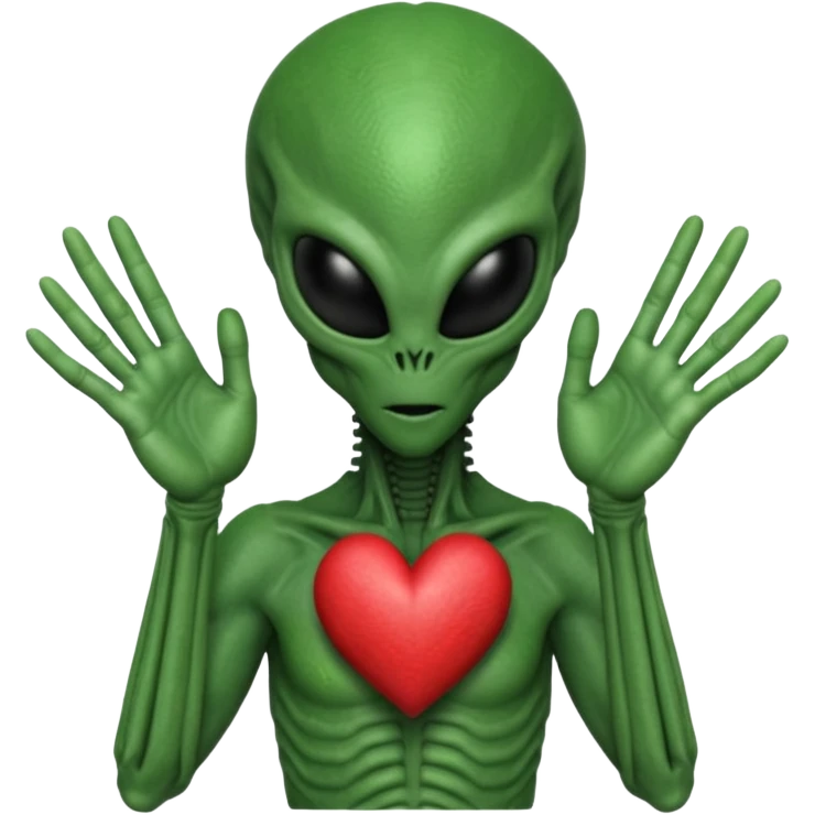 xenomorph from the movie Alien making heart sign with hands emoji