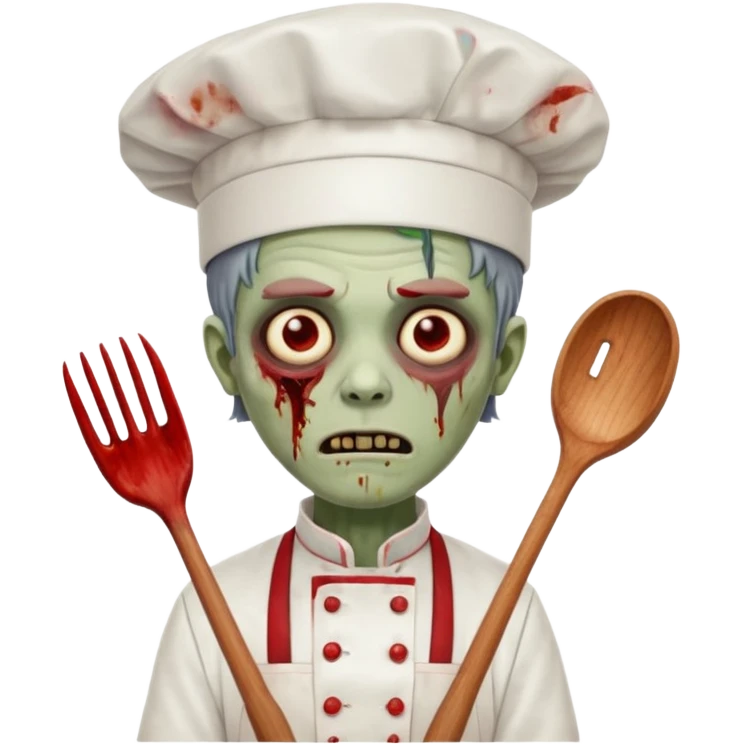 black zombi man chef emoji