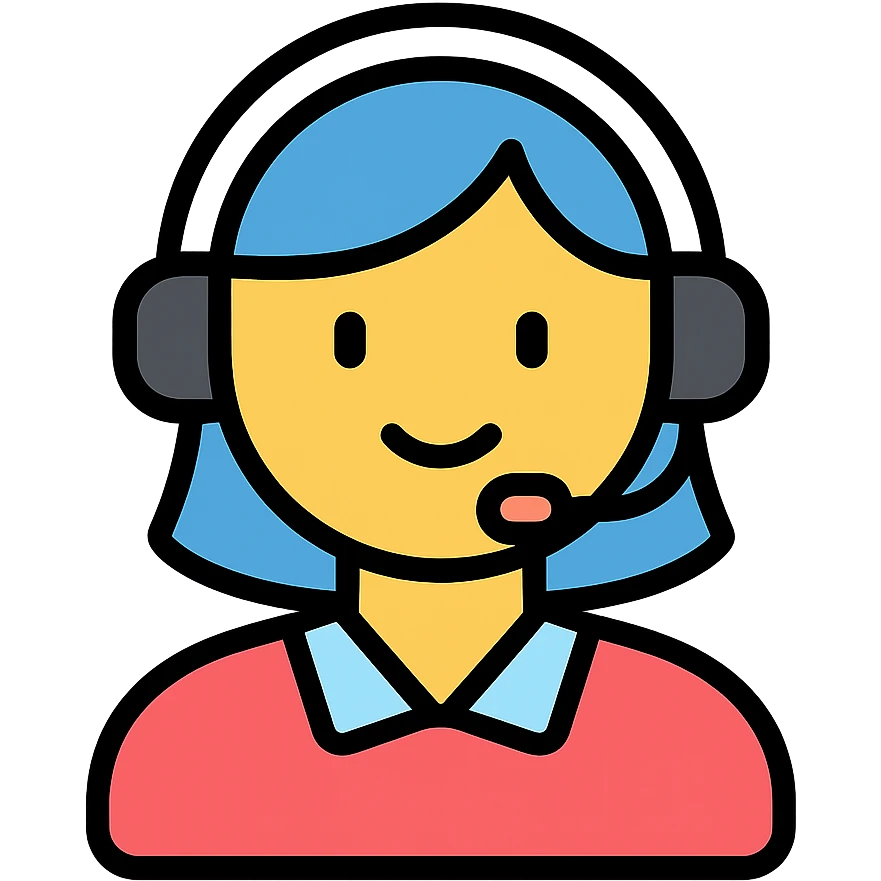 AI voice receptionist with headset, outlined, modern emoji