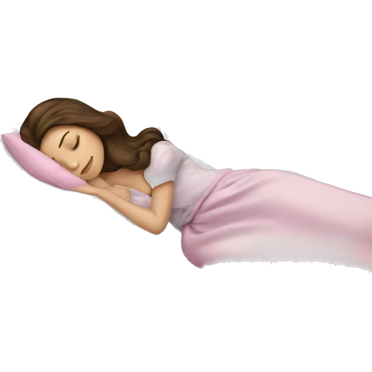 sleeping beauty brunette white girl with a silk pillow emoji