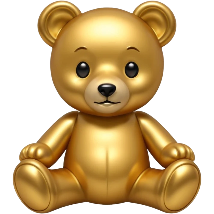 gold metal glow tedy bear emoji